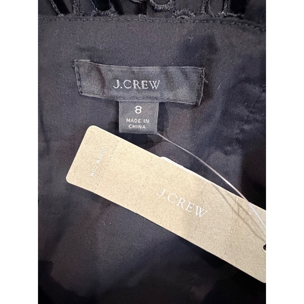 J. Crew Kasana Black Embroidered Eyelet Ruffle Strap Jumpsuit Size 8 Coastal - Picture 10 of 11